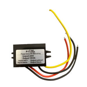 24 V→12 V 3 A Plastik Kasa DC‑DC Konvertör – 36 W, Kompakt & IP68 Seçe
