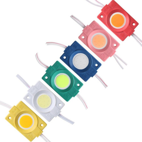 12V 2.4W TEKLİ KARE COB MODÜL LED IP 65 PEMBE