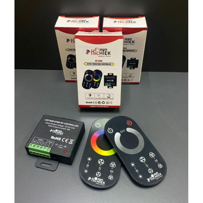 Touch RGB Dokunmatik Kumanda – 12–24 V, 18 A (216 W/288 W), RF Uzaktan