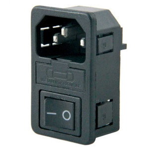 IC214A POWER SOKET ERKEK ANAHTARLI+FUSELİ KULAKSIZ
