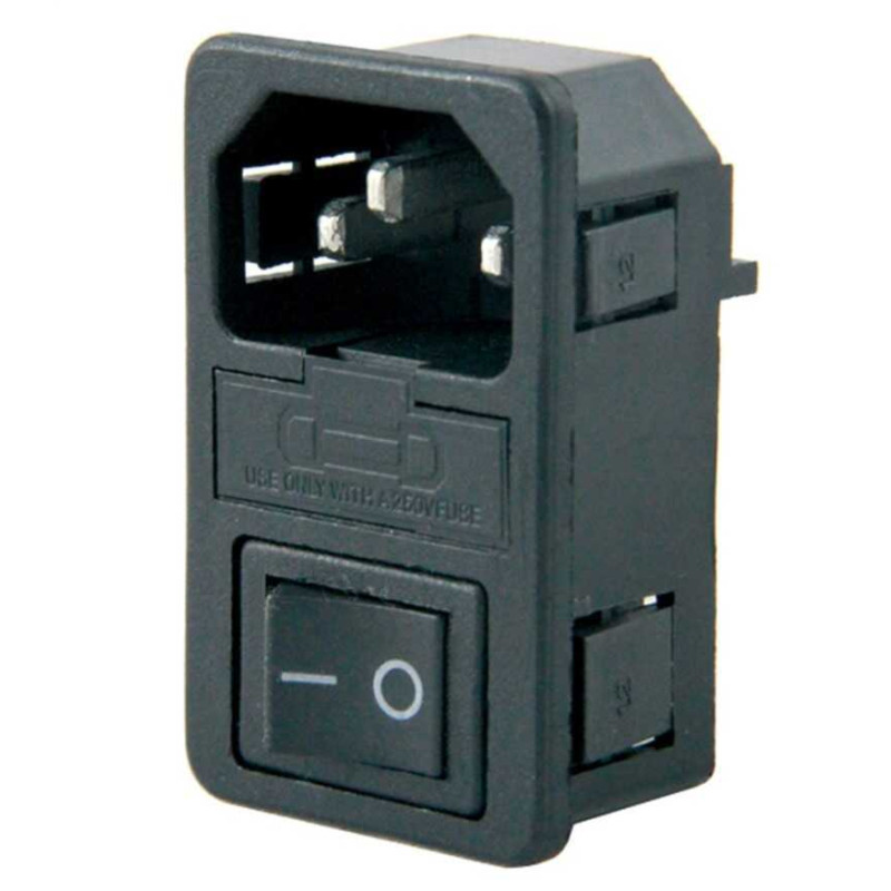 IC214A POWER SOKET ERKEK ANAHTARLI+FUSELİ KULAKSIZ