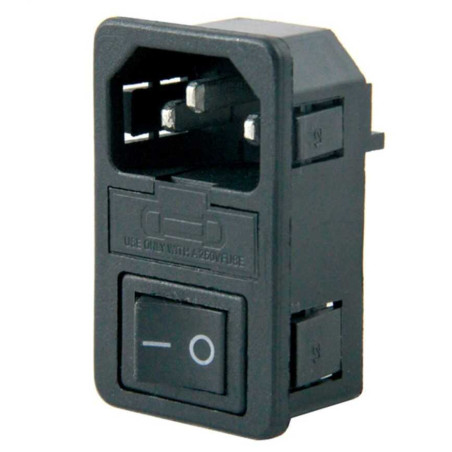 IC214A POWER SOKET ERKEK ANAHTARLI+FUSELİ KULAKSIZ