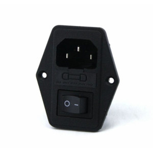 IC214 POWER SOKET ERKEK ANAHTARLI+FUSELİ KULAKLI