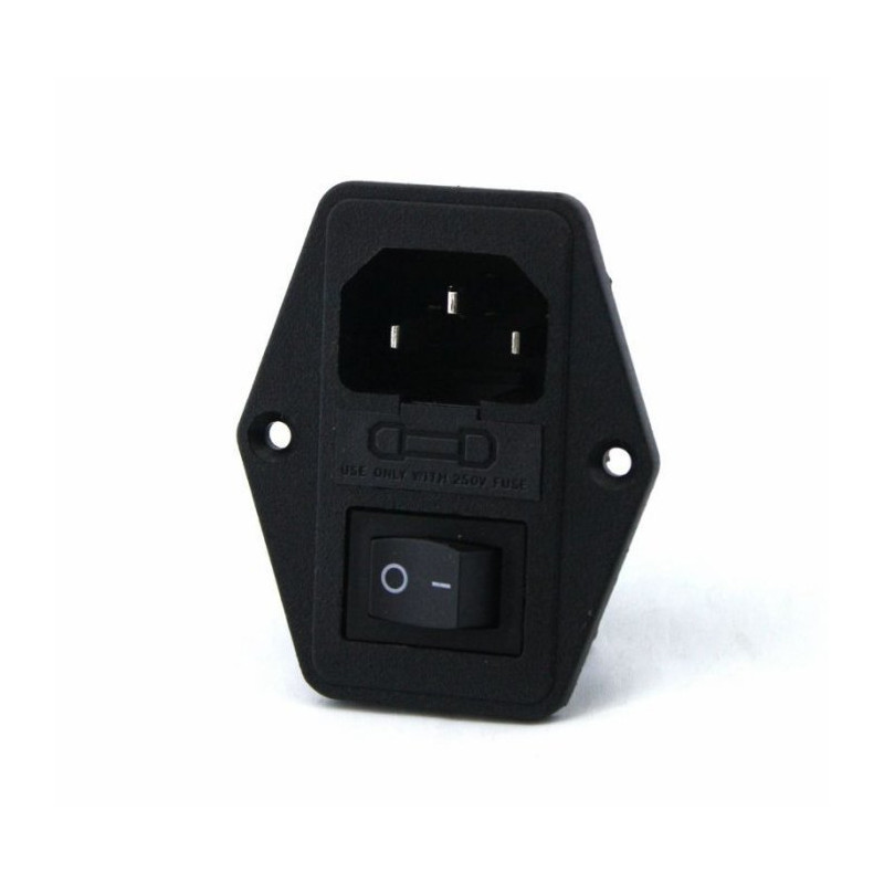 IC214 POWER SOKET ERKEK ANAHTARLI+FUSELİ KULAKLI