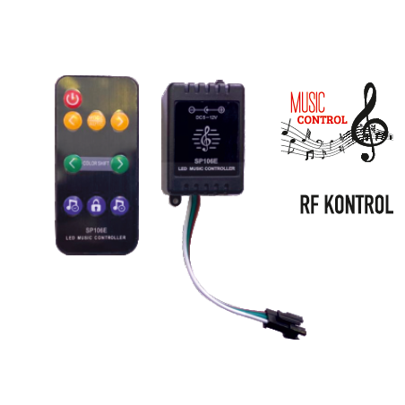 5V-24V 6 AMPER PİXEL SESLİ VE BLUETOOTHLU KONTROL KUMANDASI