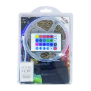 RGB LED Şerit Set – 2835 Tek Çipli Su Geçirmez 5m Şerit + Kumanda + Ad