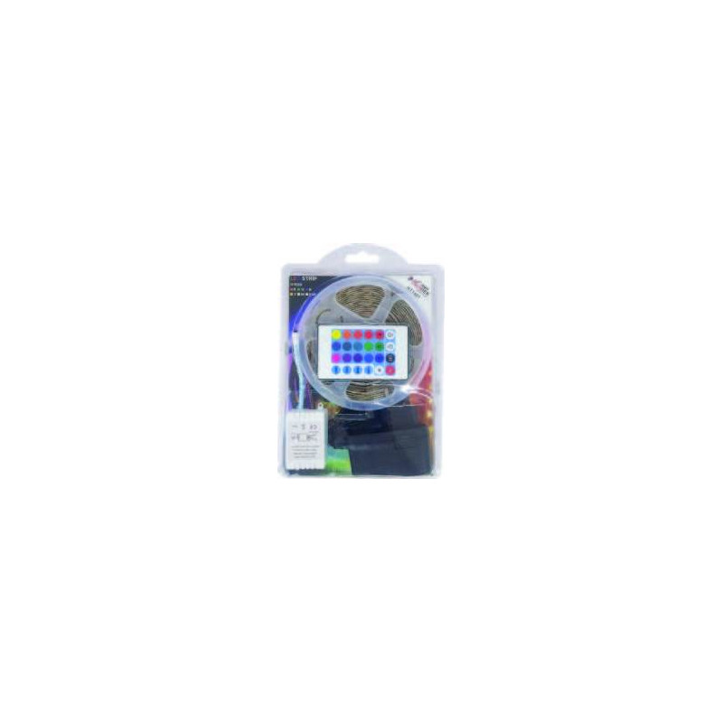 RGB LED Şerit Set – 2835 Tek Çipli Su Geçirmez 5m Şerit + Kumanda + Ad