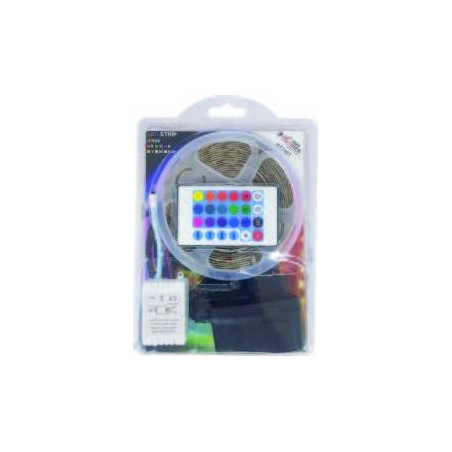 RGB LED Şerit Set – 2835 Tek Çipli Su Geçirmez 5m Şerit + Kumanda + Ad